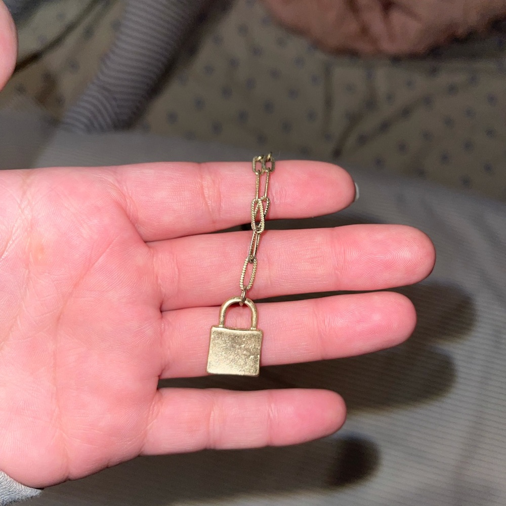 Tiny gold lock necklace!